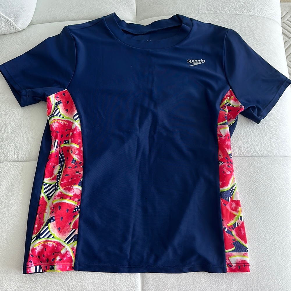 NWOT Speedo Girls Short-Sleeve Rash Guard